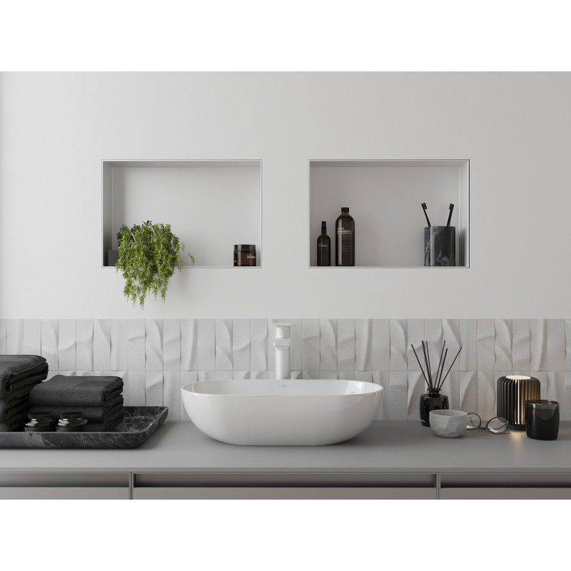 Mexen X-Wall-NR įmontuojama lentyna be rėmo 45 x 30 cm, balta - 1921453010