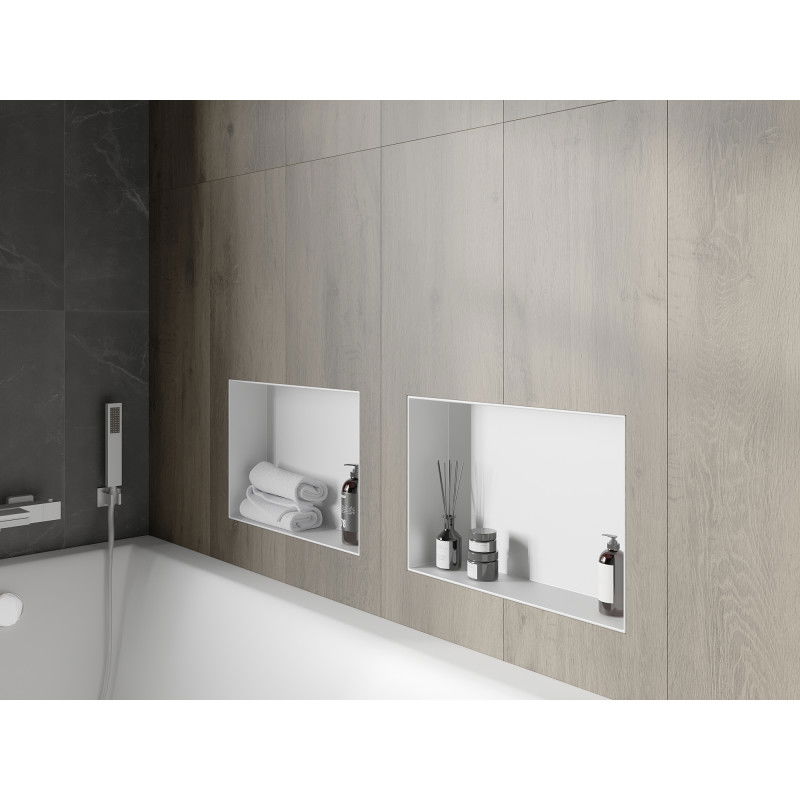 Mexen X-Wall-NR įmontuojama lentyna be rėmo 45 x 30 cm, balta - 1921453010