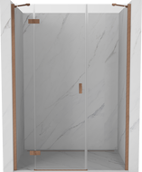 Mexen Mist-H kairiosios pusės dušo durys 155 cm, skaidrus, šlifuotas varis - 8A5-155-001-65-00-L