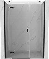 Mexen Mist-H kairiosios pusės dušo durys 140 cm, permatomos, juodos - 8A5-140-001-70-00-L