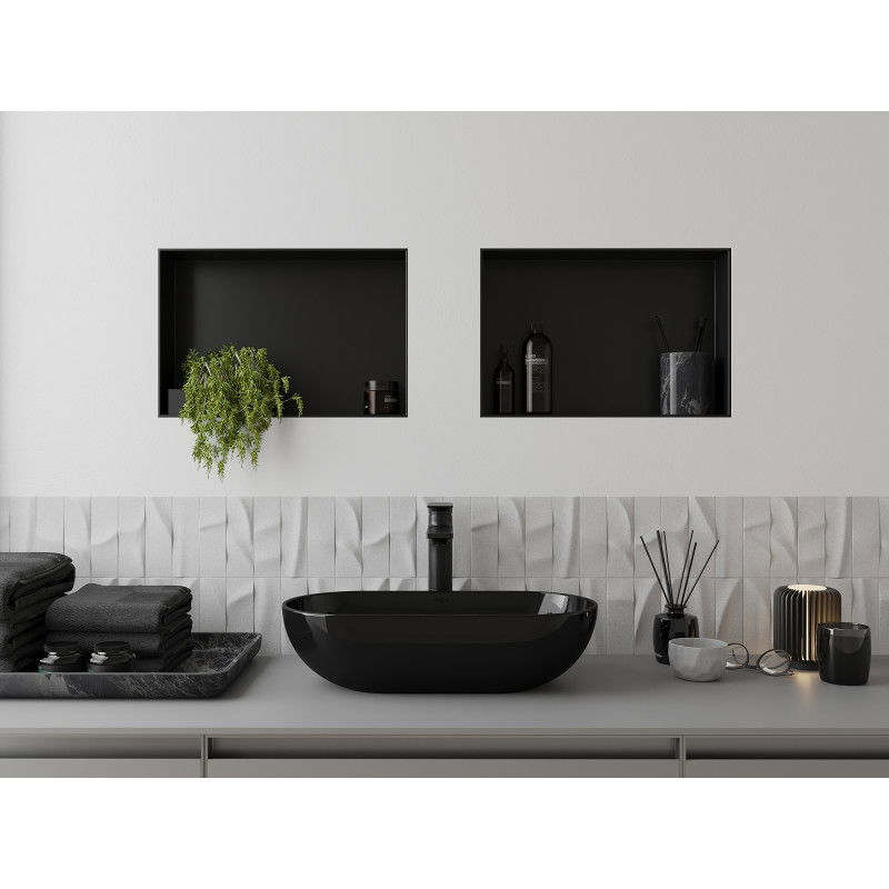 Mexen X-Wall-NR nišinė lentynėlė be flanšo 45 x 30 cm, juoda - 1971453010