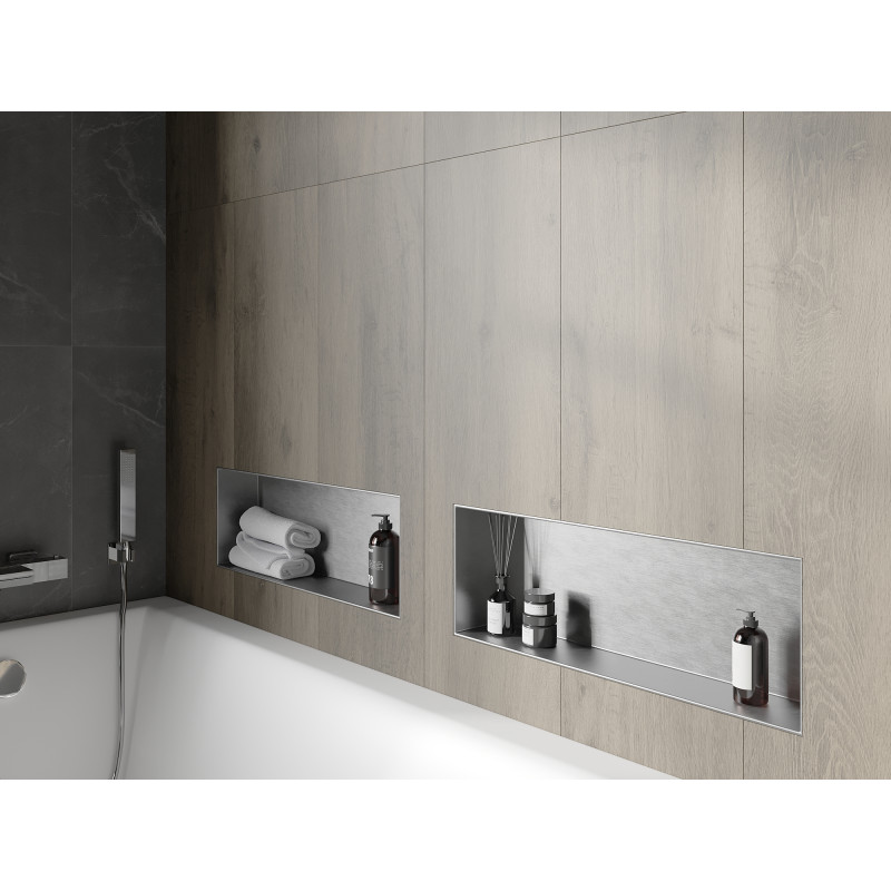 Mexen X-Wall-NR nišinė lentyna be apvado 60 x 20 cm, nerūdijantis plienas - 1911602010