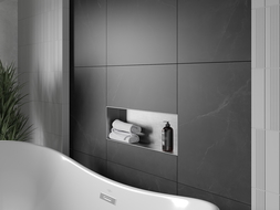 Mexen X-Wall-NR įleidžiama lentyna be apvado 60 x 20 cm, inox - 1911602010