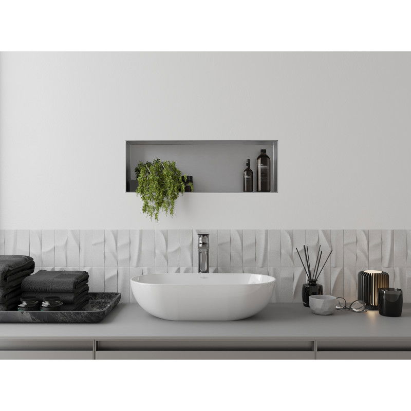 Mexen X-Wall-NR įleidžiama lentyna be apvado 60 x 20 cm, inox - 1911602010