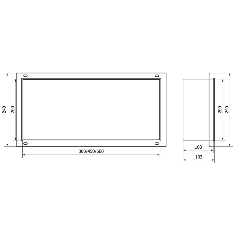 Mexen X-Wall-NR įleidžiama lentyna be apvado 60 x 20 cm, Auksinė - 1951602010