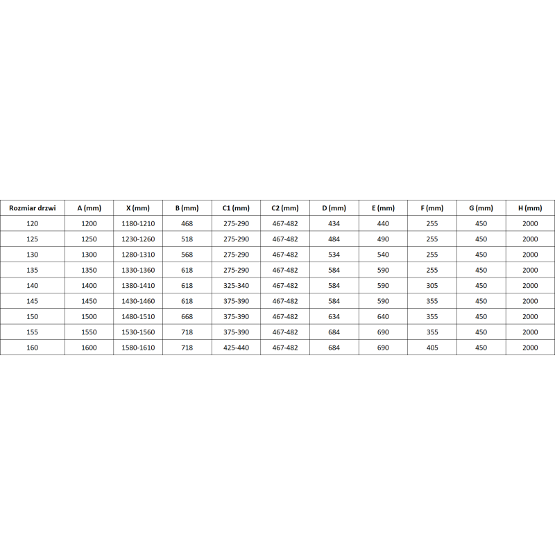 Mexen Mist-H L duso durys, atsilenkiančios, kairės 140 cm, skaidrios, auksinės - 8A5L-140-001-50-00-L