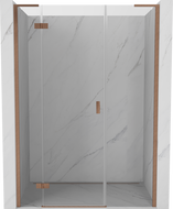 Mexen Mist-H L dušo durys pakreipiamos kairė 140 cm, skaidrios, šlifuota varis - 8A5L-140-001-65-00-L
