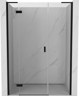 Mexen Mist-H L kairiosios pusės dušo durys 140 cm, skaidrios, juodos - 8A5L-140-001-70-00-L