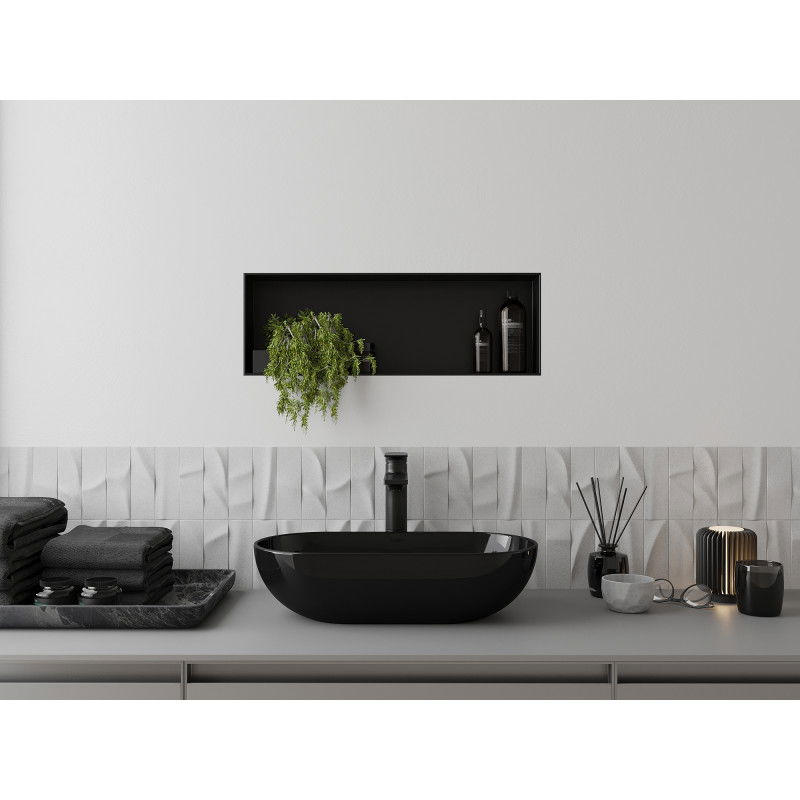 Mexen X-Wall-NR nišinė lentyna be apvado 60 x 20 cm, juoda - 1971602010
