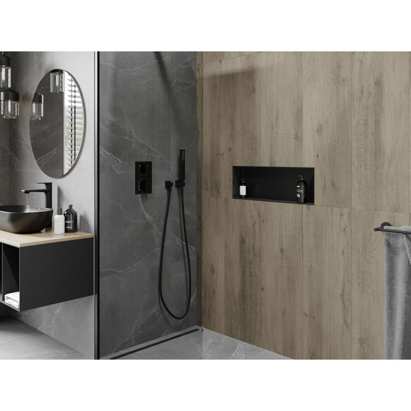 Mexen X-Wall-NR nišinė lentyna be apvado 60 x 20 cm, juoda - 1971602010