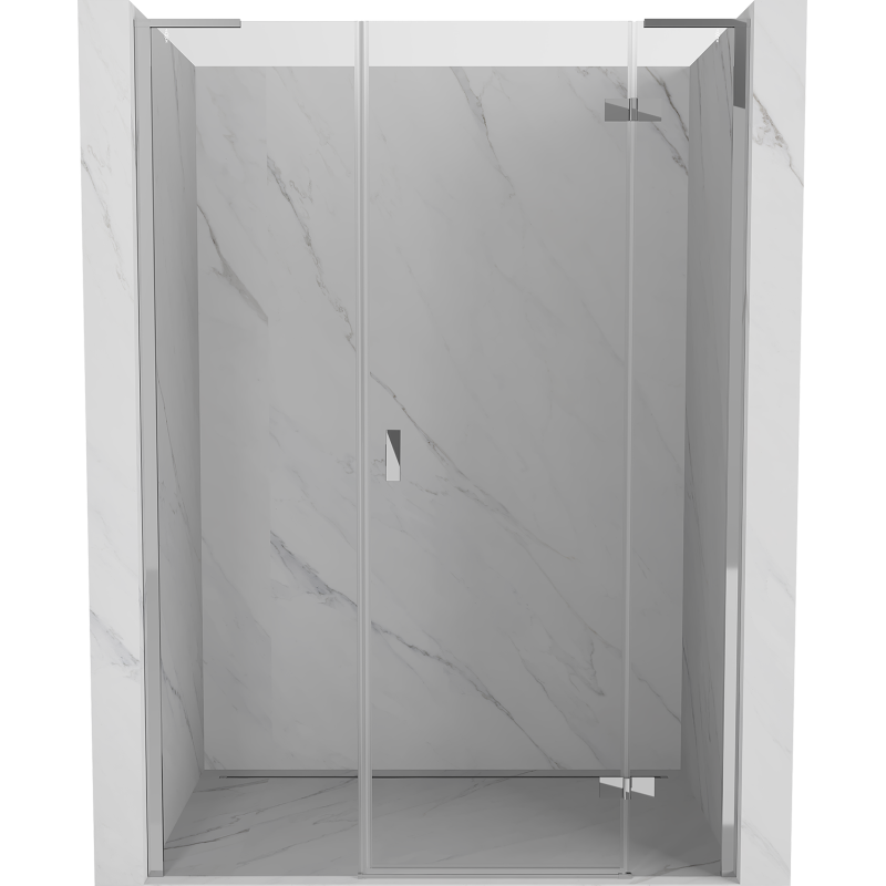 Mexen Mist-H L dešinės pusės dušo durys 130 cm, skaidrios, chromas - 8A5L-130-001-01-00-P