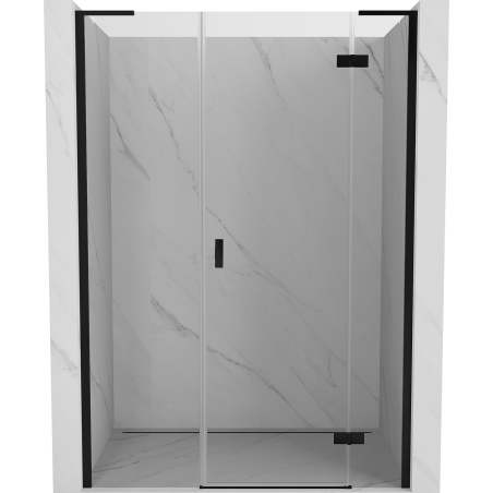 Mexen Mist-H L dešinės pusės dušo durys, varstomos, 155 cm, permatomos, juodos - 8A5L-155-001-70-00-P