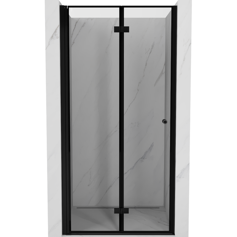 Mexen Mist-F sulankstomos dešinės dušo durys 110 cm, juodas rėmas, juoda - 8A6-110-000-70-70-L