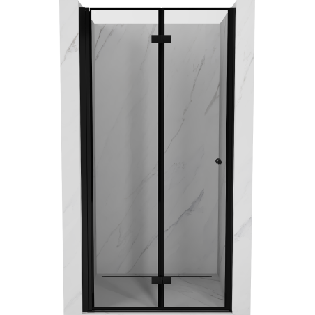 Mexen Mist-F sulankstomos dešinės dušo durys 110 cm, juodas rėmas, juoda - 8A6-110-000-70-70-L