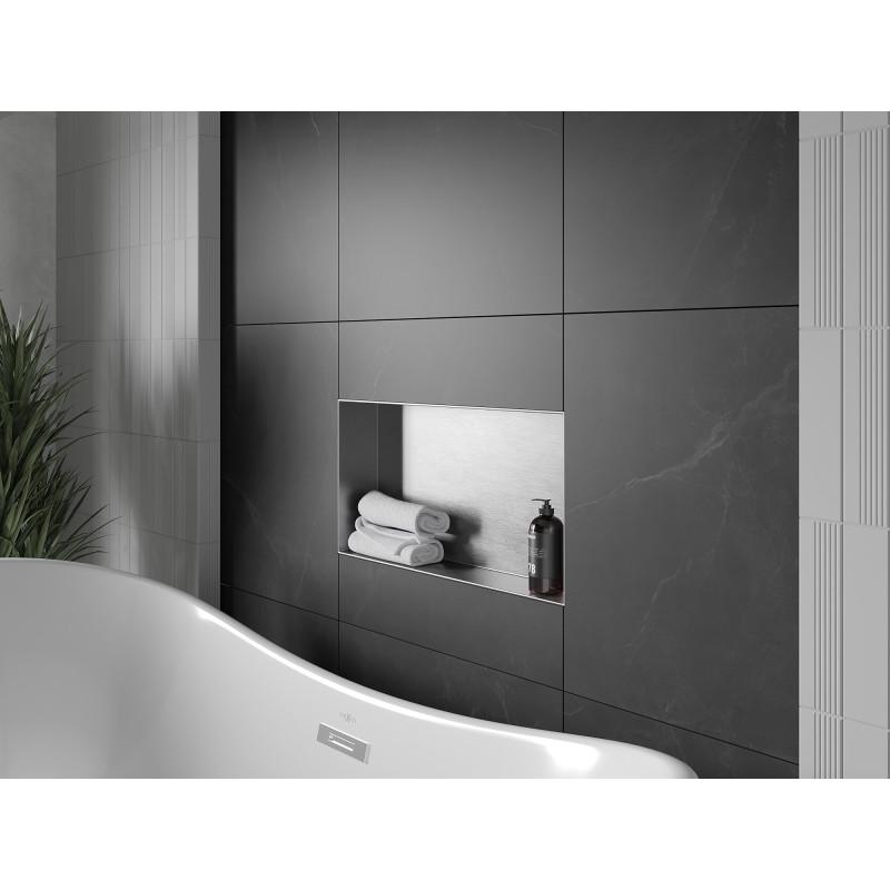 Mexen X-Wall-NR nišinė lentyna be apvado 60 x 30 cm, inox - 1911603010