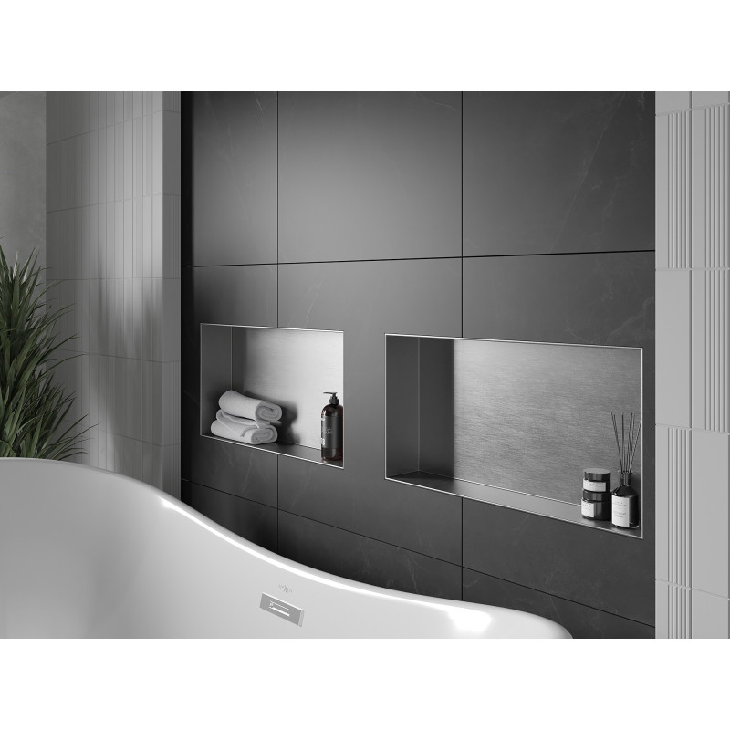 Mexen X-Wall-NR nišinė lentyna be apvado 60 x 30 cm, inox - 1911603010