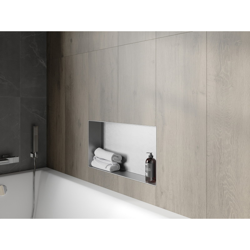 Mexen X-Wall-NR nišinė lentyna be apvado 60 x 30 cm, inox - 1911603010