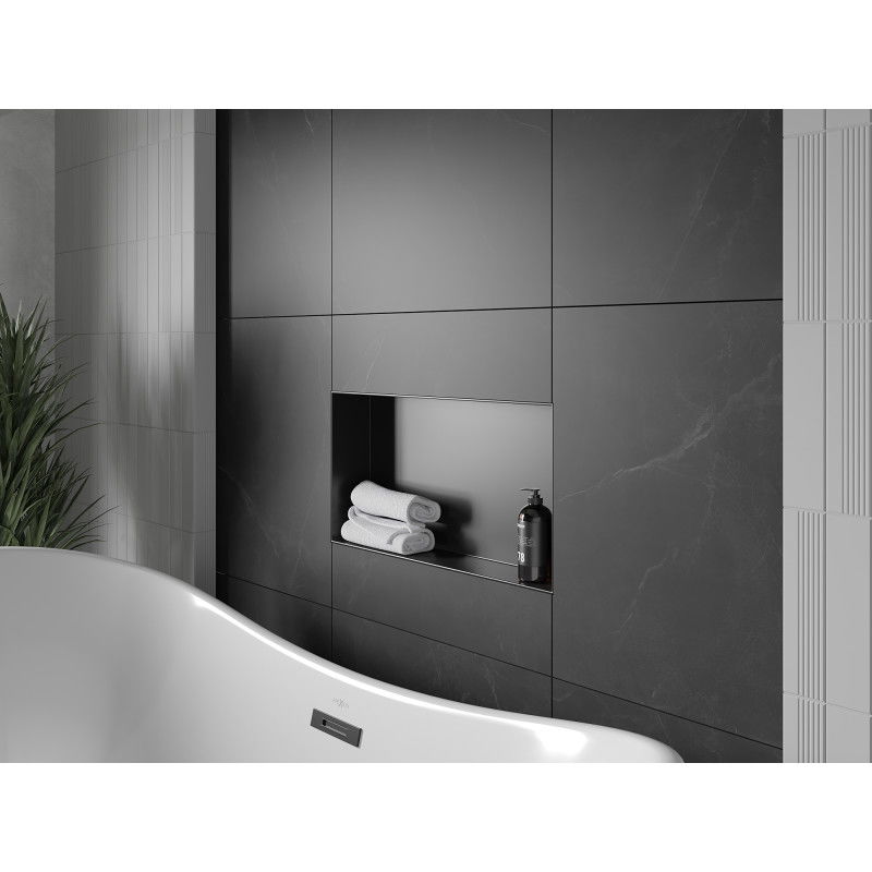 Mexen X-Wall-NR nišinė lentyna be flanšo 60 x 30 cm, juoda - 1971603010