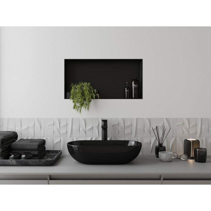 Mexen X-Wall-NR nišinė lentyna be flanšo 60 x 30 cm, juoda - 1971603010