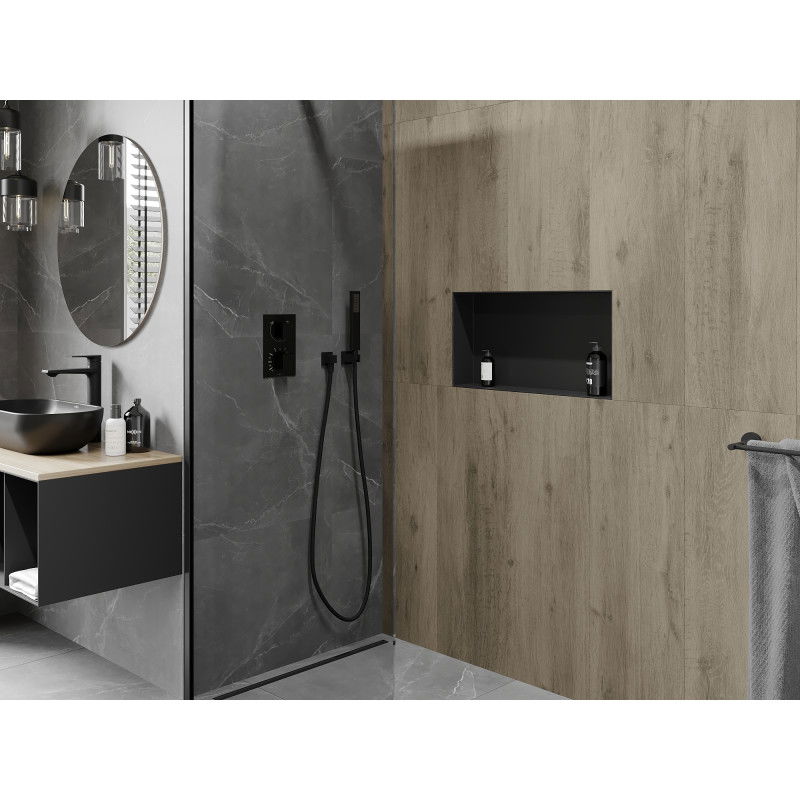 Mexen X-Wall-NR nišinė lentyna be flanšo 60 x 30 cm, juoda - 1971603010