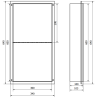 Mexen X-Wall-NR be apvado įleidžiama lentyna su lentyna 60 x 30 cm, inox - 1911603010S