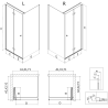 Mexen Mist-F lankstomos dušo kabinos sienelės kairės 70 x 95 cm, skaidrios, chromas - 8A6T-070-095-01-00-L