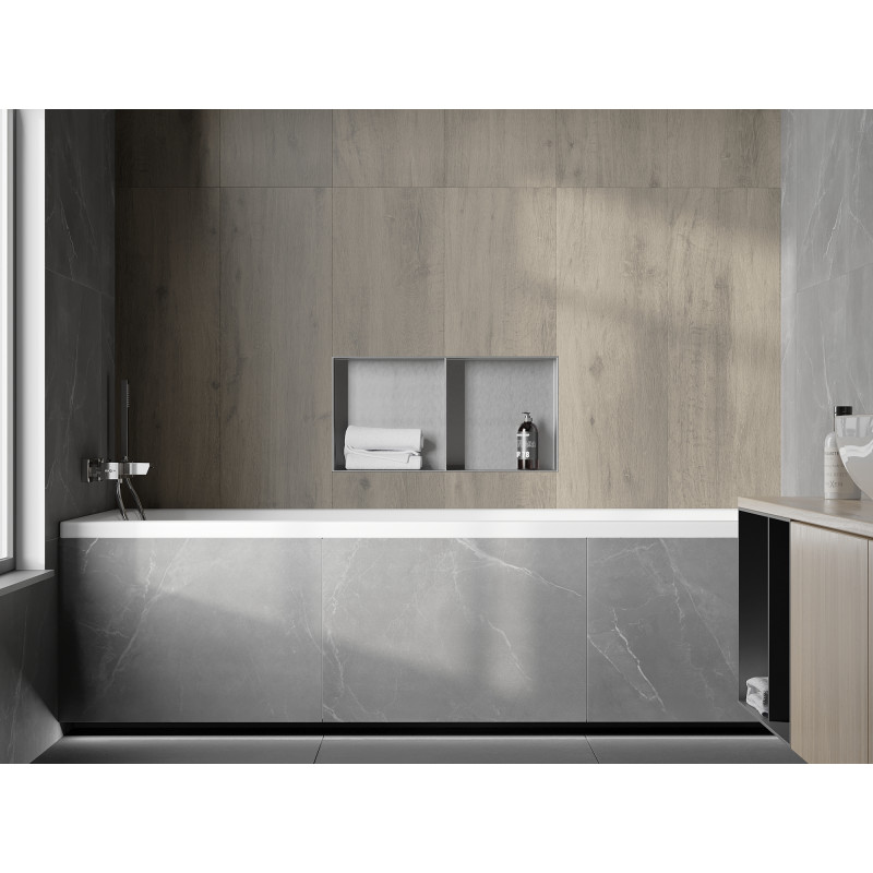 Mexen X-Wall-NR gilė polica nerenkant krašto su lentyna 60 x 30 cm, inox - 1911603010S