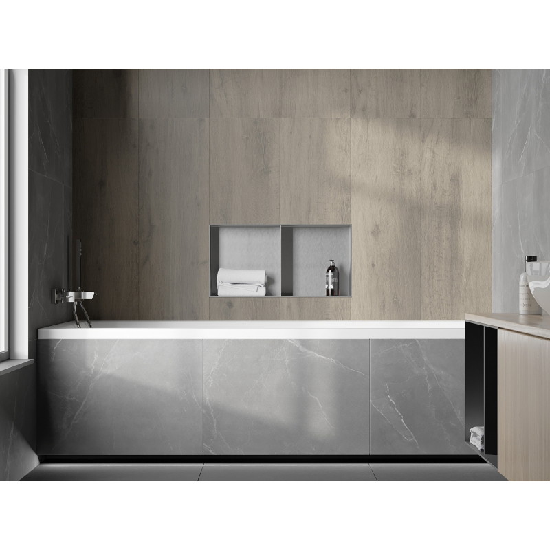 Mexen X-Wall-NR nišinio tipo lentyna be apvado su lentyna 60 x 30 cm, inox - 1911603010S