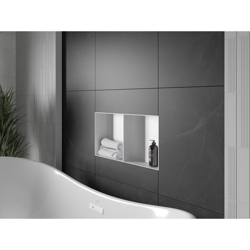 Mexen X-Wall-NR įleidžiama lentyna be apvado su lentyna 60 x 30 cm, balta - 1921603010S