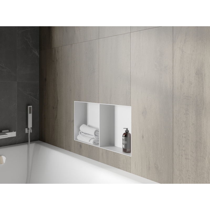 Mexen X-Wall-NR nišinė lentyna be apvado su lentyna 60 x 30 cm, balta - 1921603010S