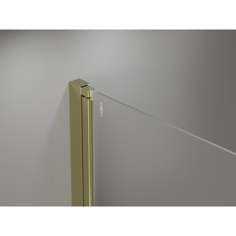 Mexen Mist-F sulankstomos dušo durys dešinės 70 cm, permatomos, auksinės - 8A6-070-000-50-00-P