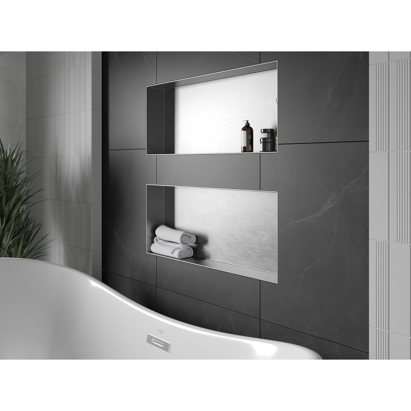 Mexen X-Wall-NR nišinė lentyna be atramos 75 x 30 cm, inox - 1911753010