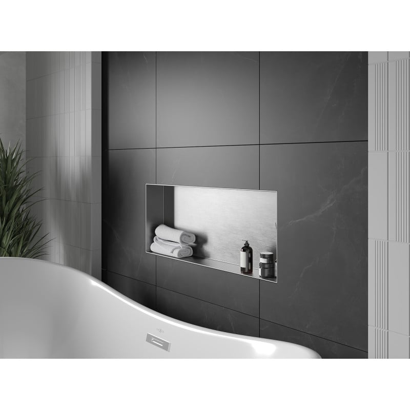 Mexen X-Wall-NR įmontuojama lentyna be apvado 75 x 30 cm, inox - 1911753010