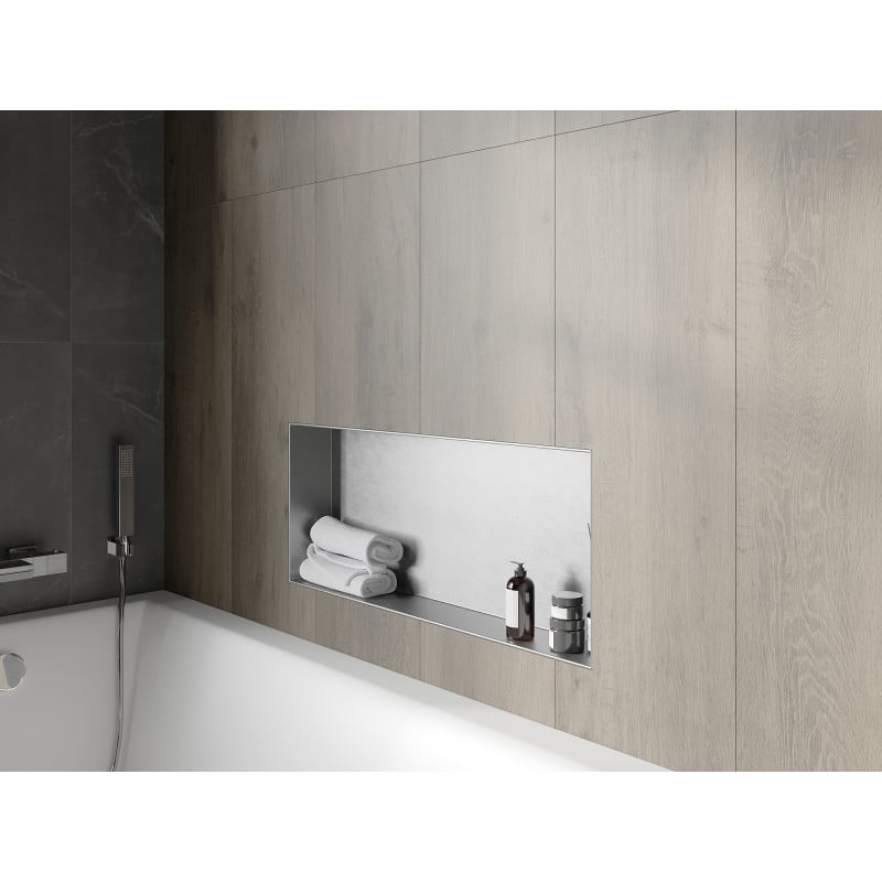 Mexen X-Wall-NR įmontuojama lentyna be apvado 75 x 30 cm, inox - 1911753010