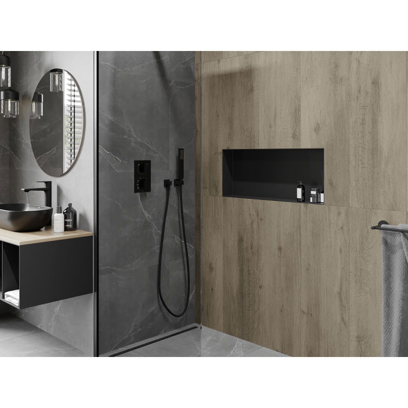 Mexen X-Wall-NR įleidžiama lentyna be apvado 75 x 30 cm, juoda - 1971753010