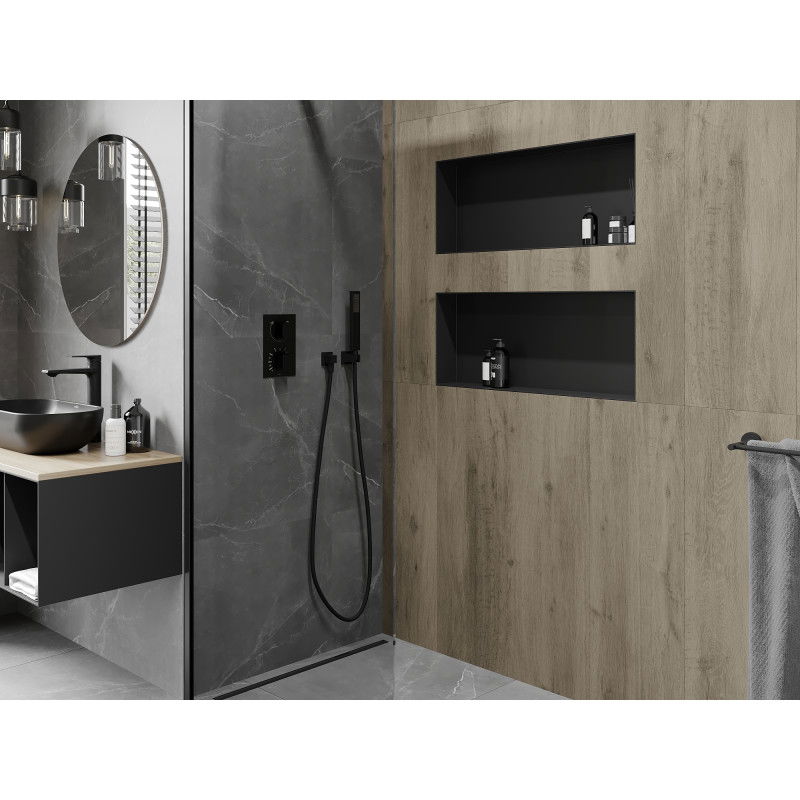 Mexen X-Wall-NR įleidžiama lentyna be apvado 75 x 30 cm, juoda - 1971753010