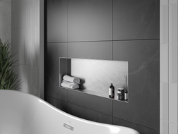 Mexen X-Wall-NR nišinė lentyna be briaunos 90 x 30 cm, inox - 1911903010