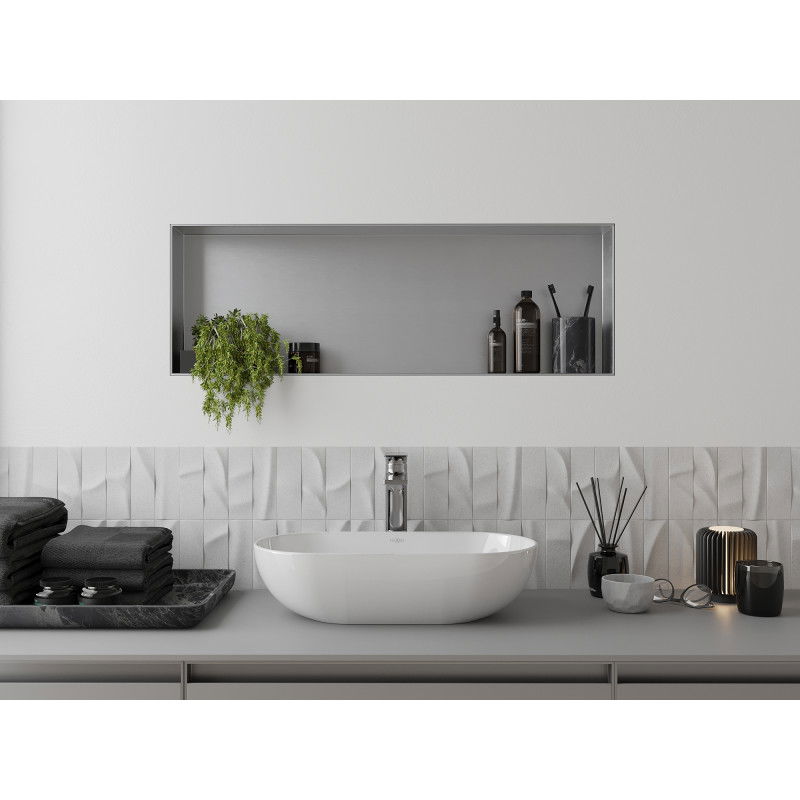 Mexen X-Wall-NR nišinė lentyna be apvado 90 x 30 cm, inox - 1911903010