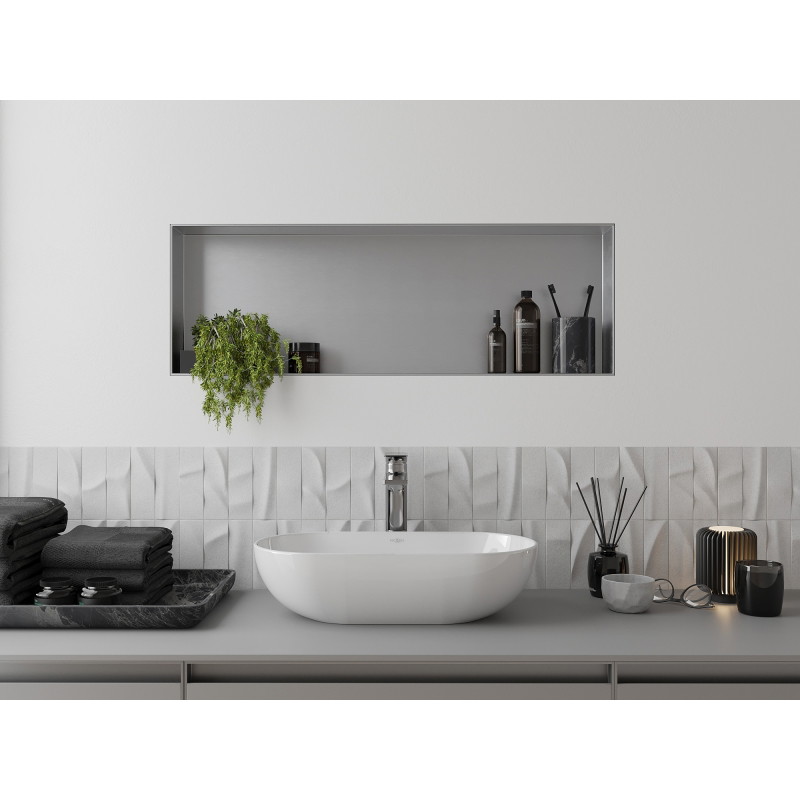 Mexen X-Wall-NR nišinė lentyna be briaunos 90 x 30 cm, inox - 1911903010