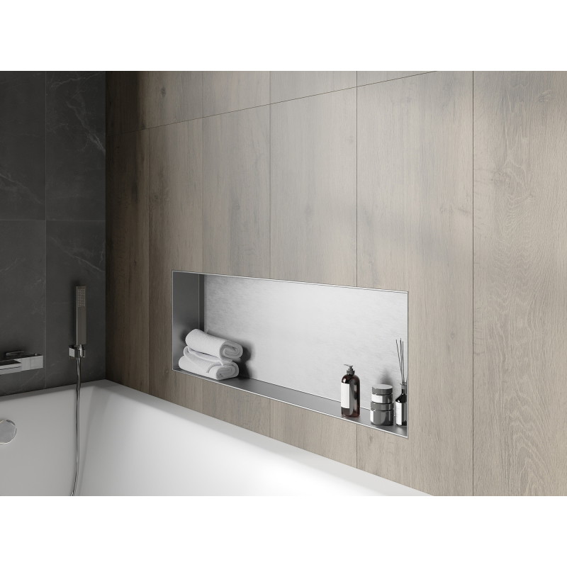 Mexen X-Wall-NR nišinė lentyna be briaunos 90 x 30 cm, inox - 1911903010