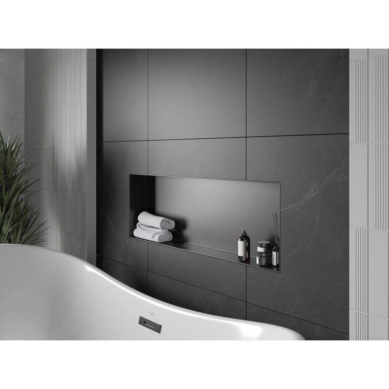 Mexen X-Wall-NR nišinė lentyna be apvado 90 x 30 cm, juoda - 1971903010