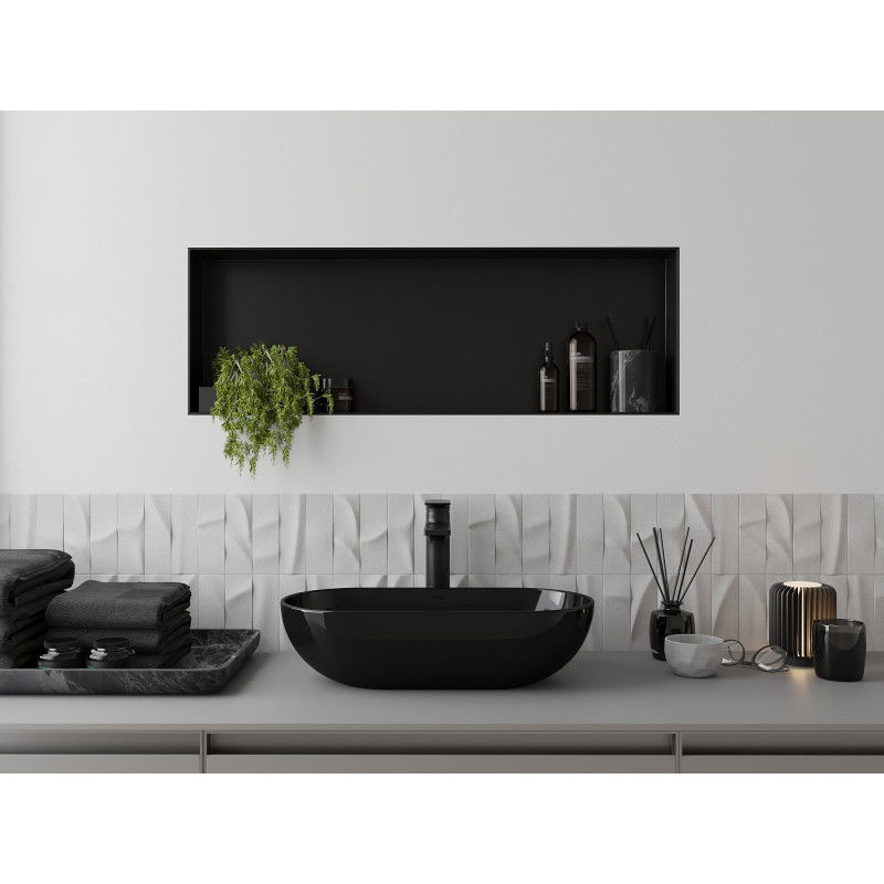 Mexen X-Wall-NR nišinė lentyna be apvado 90 x 30 cm, juoda - 1971903010