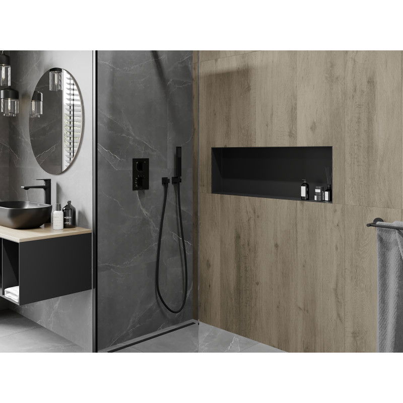 Mexen X-Wall-NR nišinė lentyna be apvado 90 x 30 cm, juoda - 1971903010