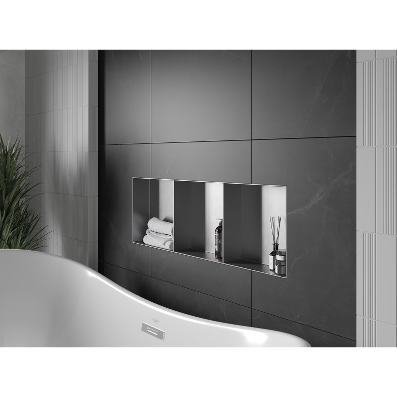 Mexen X-Wall-NR nišos lentyna be apvado su lentyna, 90 x 30 cm, inox - 1911903010S