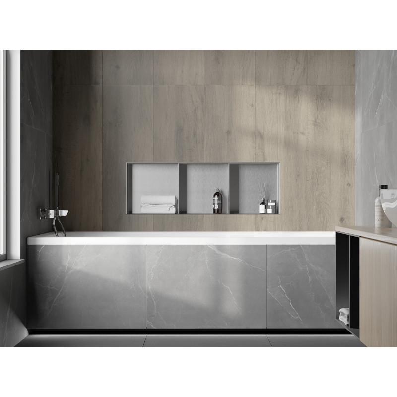 Mexen X-Wall-NR nišinis lentyna be apvadų su lentyna 90 x 30 cm, inox - 1911903010S