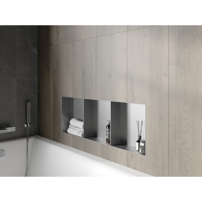 Mexen X-Wall-NR nišos lentyna be apvado su lentyna, 90 x 30 cm, inox - 1911903010S