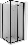 Mexen Mist-F sulankstoma dušo kabina, dešinė 85 x 85 cm, juoda rėmė, juoda - 8A6T-085-085-70-70-P