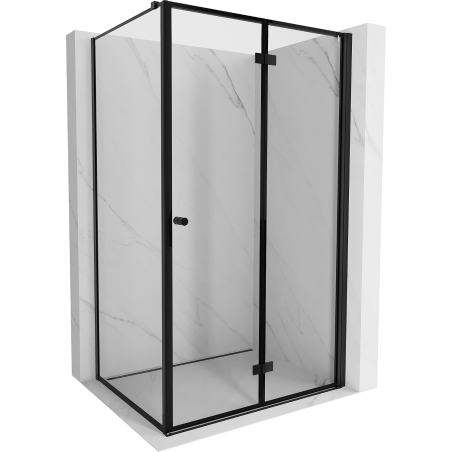 Mexen Mist-F T sulankstoma dešinė pusė dušo kabina 80 x 95 cm, juoda rėmelis, juoda - 8A6T-080-095-70-70-P