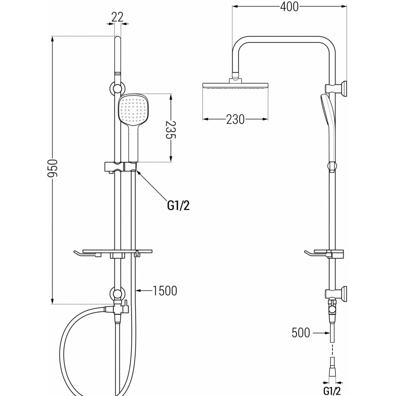 Mexen T33 dušo kolonėlė, chromas - 798333393-00