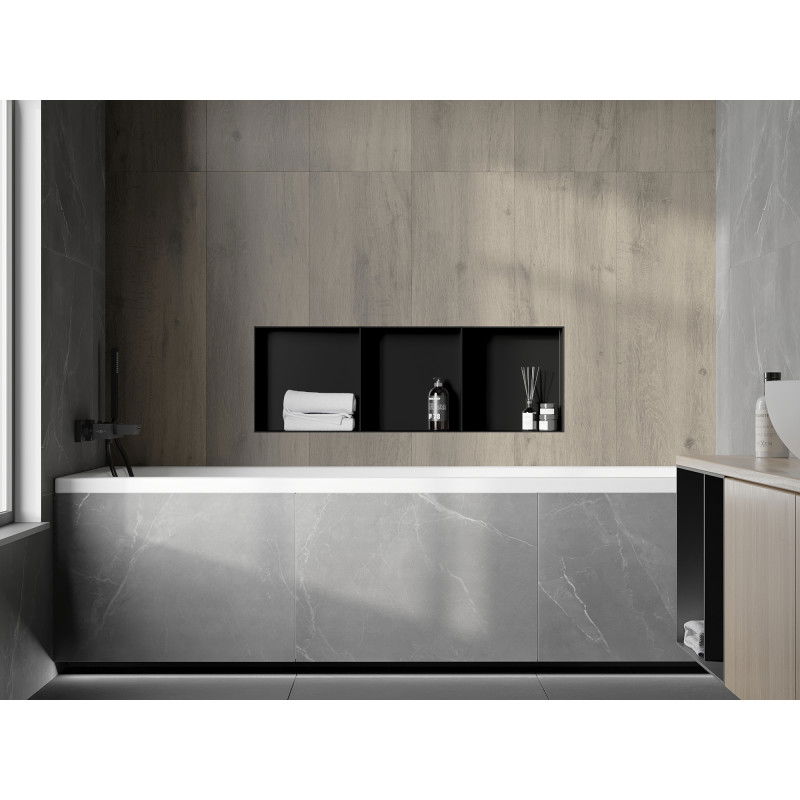 Mexen X-Wall-NR nišinė lentyna be apvado su lentyna 90 x 30 cm, juoda - 1971903010S